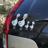 "Fowl Language Family" Window Die Cut Stickers Set